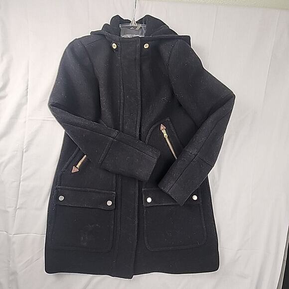 J. Crew Factory Jackets & Blazers - JCrew Womens 6 Chateau Parka Italian StadiumCloth Hooded Wool Warm No Fur Collar